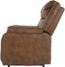 Yandel Brown Faux Leather Electric Power Lift Recliner