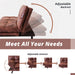 Compact Brown Sofa with Adjustable Armrests and Sleeper