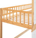 Train Shape Low Bunk Bed Twin over Twin, Wooden, Nature