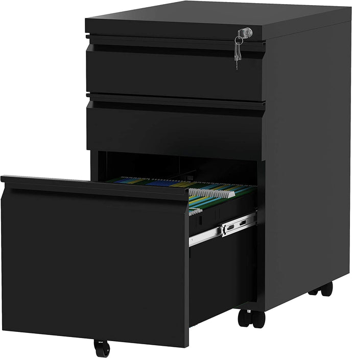 Mobile File Cabinet with Lock for Office Storage