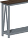 Grey Farmhouse Console Table with Shelf for Entryway