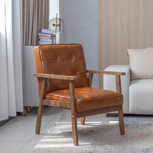 Retro Leather Armchair for Home or Office