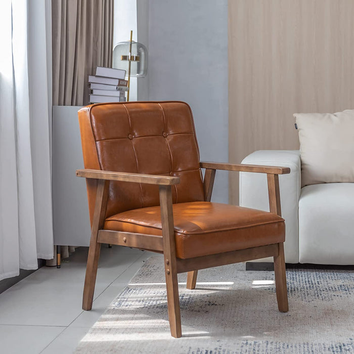 Retro Leather Armchair for Home or Office