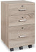 Mobile Oak File Cabinet with Lock, 3 Drawers