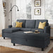 Reversible Sectional Couch with Ottoman L-Shaped Sofa for Small Spaces Sectional Sofa with Chaise in Dark Grey