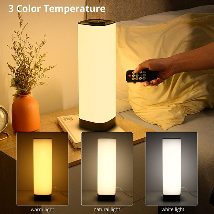 Bedside Touch Control LED Table Lamp with 3 Colors and 10 Brightness