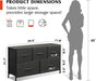 Charcoal Black Wide 5 Drawer Dresser