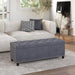 Gray Button-Tufted Ottoman with Storage - 47 Inch