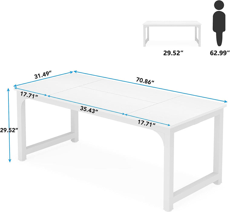 Large Executive White Office Computer Desk