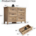 Long 6-Drawer Wood Chest with Metal Handles