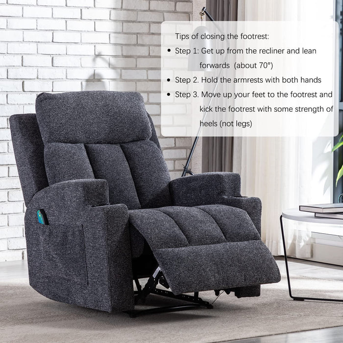 Manual Massage Recliner Chairs with Heat for Living Room