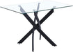 Tempered Glass Dining Table with Chromed Legs