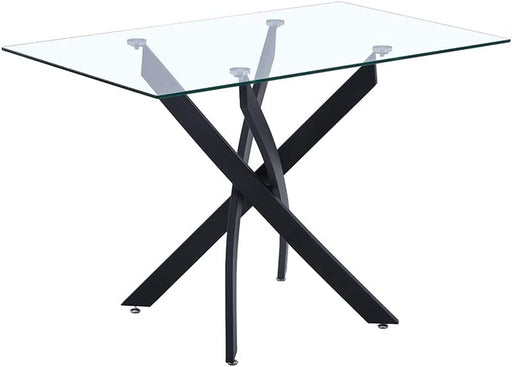 Tempered Glass Dining Table with Chromed Legs
