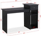 Black Wooden Computer Desk with Storage and Stand