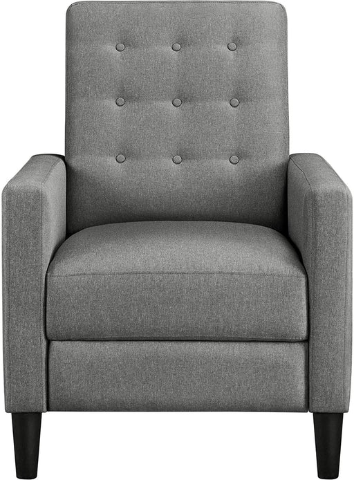 Grey Fabric Mid-Century Modern Recliner with Thicker Seat