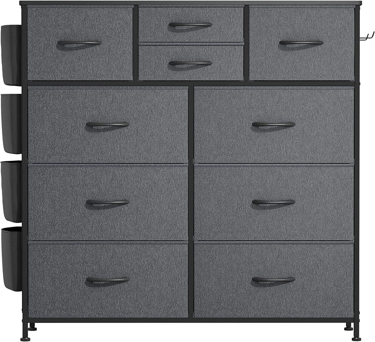 10 Drawer Dresser with Side Pockets & Hooks