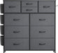 10 Drawer Dresser with Side Pockets & Hooks