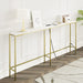 Modern Console Table with Power Outlet and Gold Frame