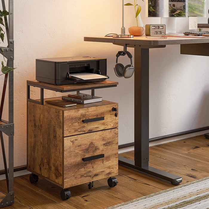 Lockable Rolling File Cabinet for Home Office