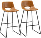Set of 2 Faux Leather Counter Stools