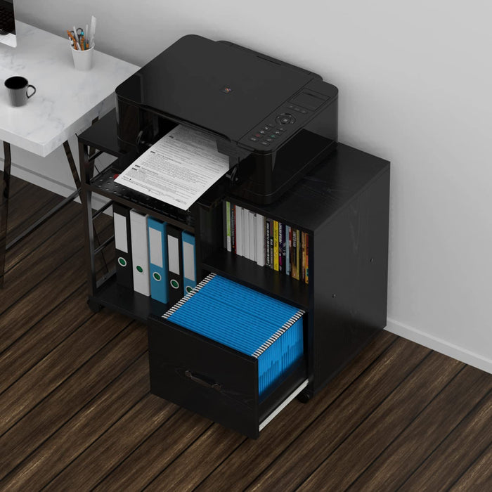 Rolling Mobile File Cabinet with Printer Stand