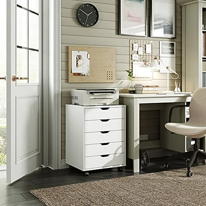 White 5-Drawer Dresser Cabinet