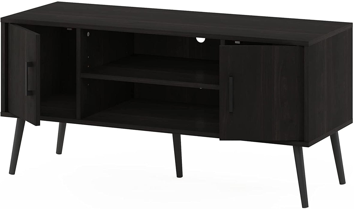 Claude TV Stand with Wood Legs and Cabinets