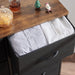 6-Drawer Wide Storage Chest with Removable Fabric Bins, Black/Rustic Brown