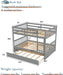 Full over Full Bunk Bed with Trundle, Pine, Ladder, Grey