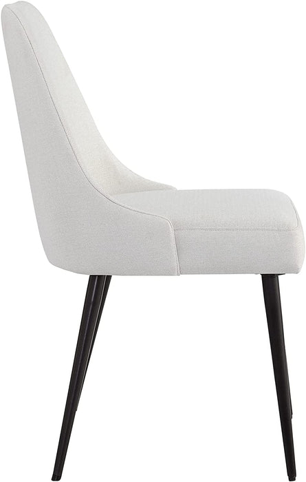 Ivory Upholstered Metal Leg Dining Chairs (Set of 2)