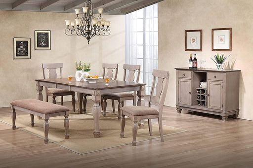 Almon 2-Tone Brown Wood 7-Piece Dining Room Set