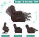 Brown Power Lift Recliner with Heat & Massage