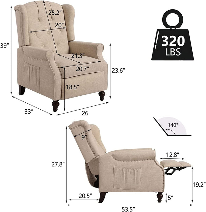 Wingback Recliner Chair with Massage and Heat