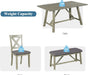 Rustic Gray Wooden 6-Piece Dining Table Set with Cushioned Chairs and Bench