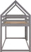 House Shaped Bunk Bed Twin over Twin, Low, Grey