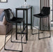 Black Faux Leather Bar Height Stools, Set of 2