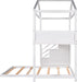 House Bunk Bed Twin over Full, Storage Staircase, Blackboard