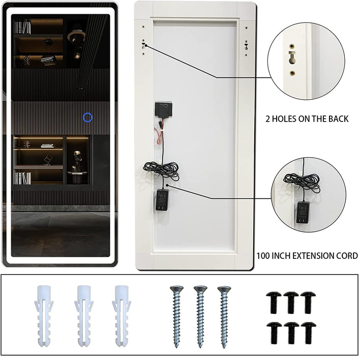 40″X 18″ LED Lighted Wall Mounted Mirror