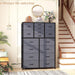 16-Drawer Grey Tall Dresser with Wooden Top - ShipItFurniture