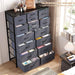 16-Drawer Grey Tall Dresser with Wooden Top - ShipItFurniture