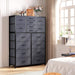 16-Drawer Grey Tall Dresser with Wooden Top - ShipItFurniture