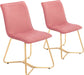 Upholstered Dining Chair Set of 2, Pink