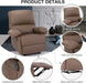 Massage Recliner Chair with Heat for Small Space (Coffee)