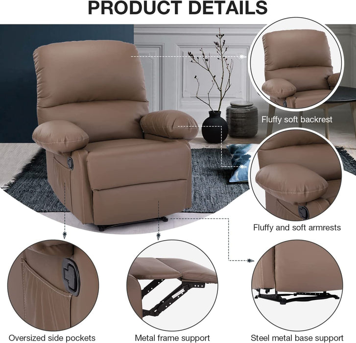 Massage Recliner Chair with Heat, Brown