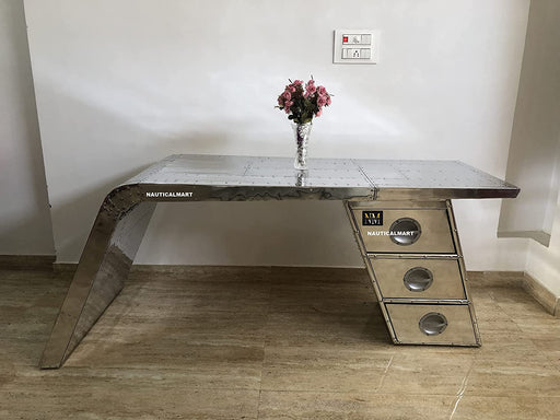 Silver Aviator Wing Desk for Home Office