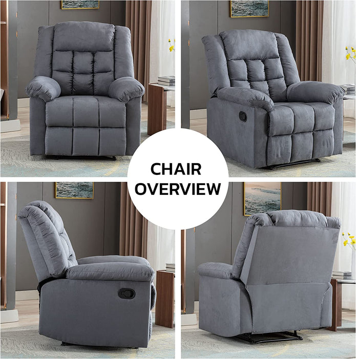 Classic Manual Recliner Chair, Padded Oversized Sofa