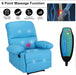 Massage Recliner Chair with Heat, Faux Leather, Bright Blue