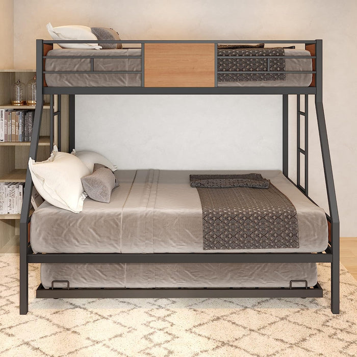 Solid Wood Twin/Full Bunk Beds, Ladder, Espresso
