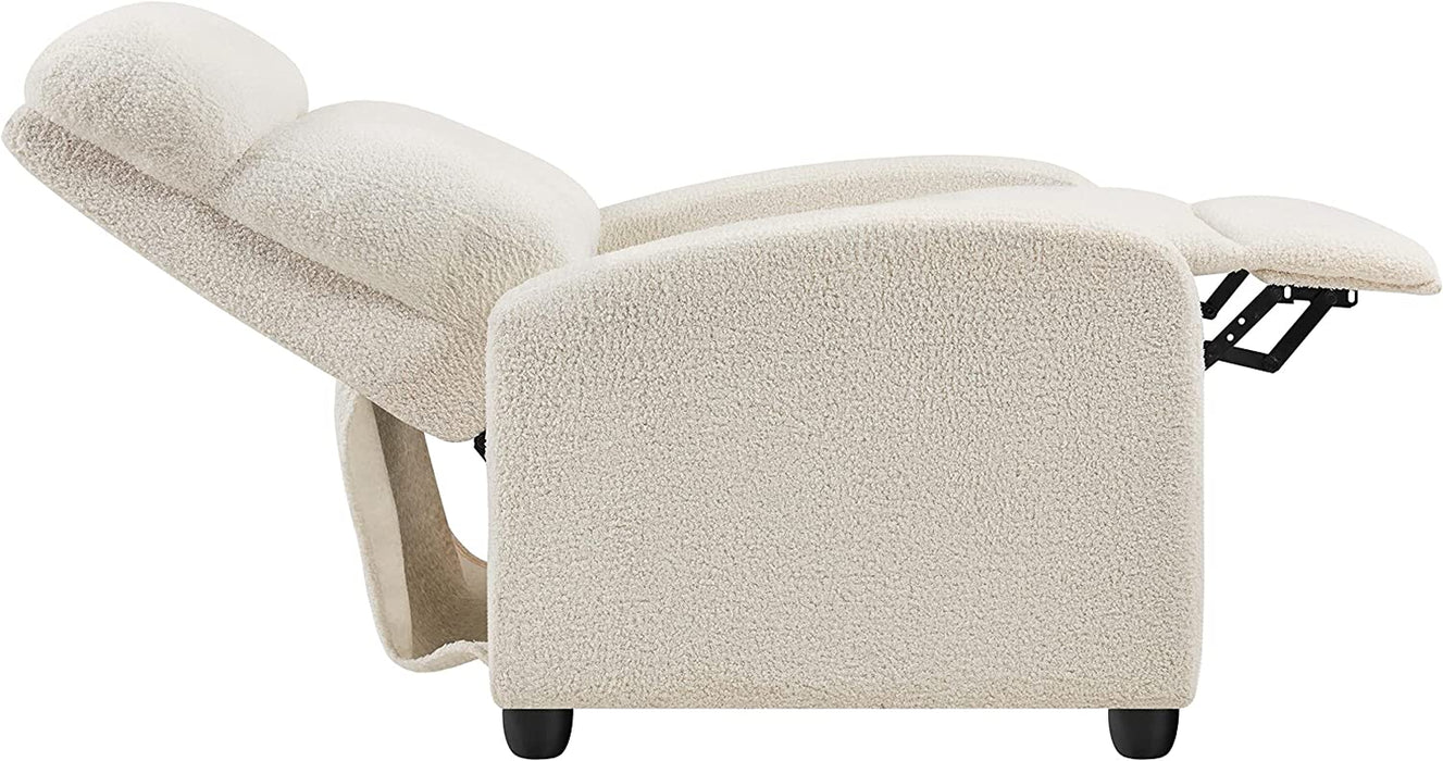 Fabric Pushback Recliner Chair, Ivory