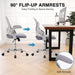 Ergonomic Grey Office Chair with Wheels and Armrests